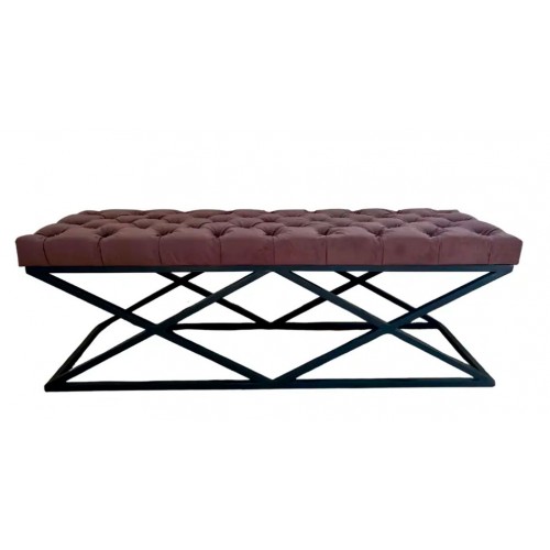 Лавка м`яка на металевому каркасі " DE LUXE " пудра KOMODO